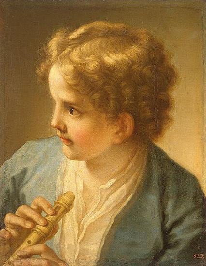 unknow artist Boy with the flute by tuscan painter Benedetto Luti